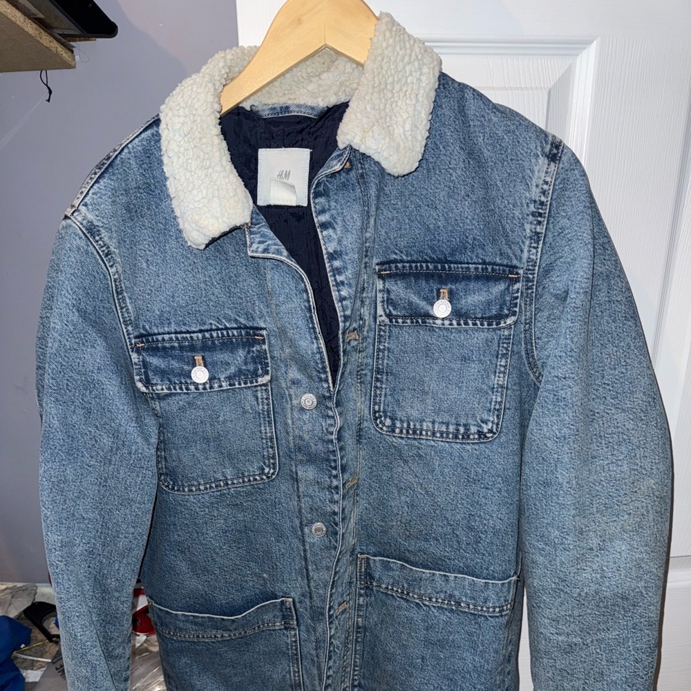 H&M Overseized Jean Sherpa Jacket